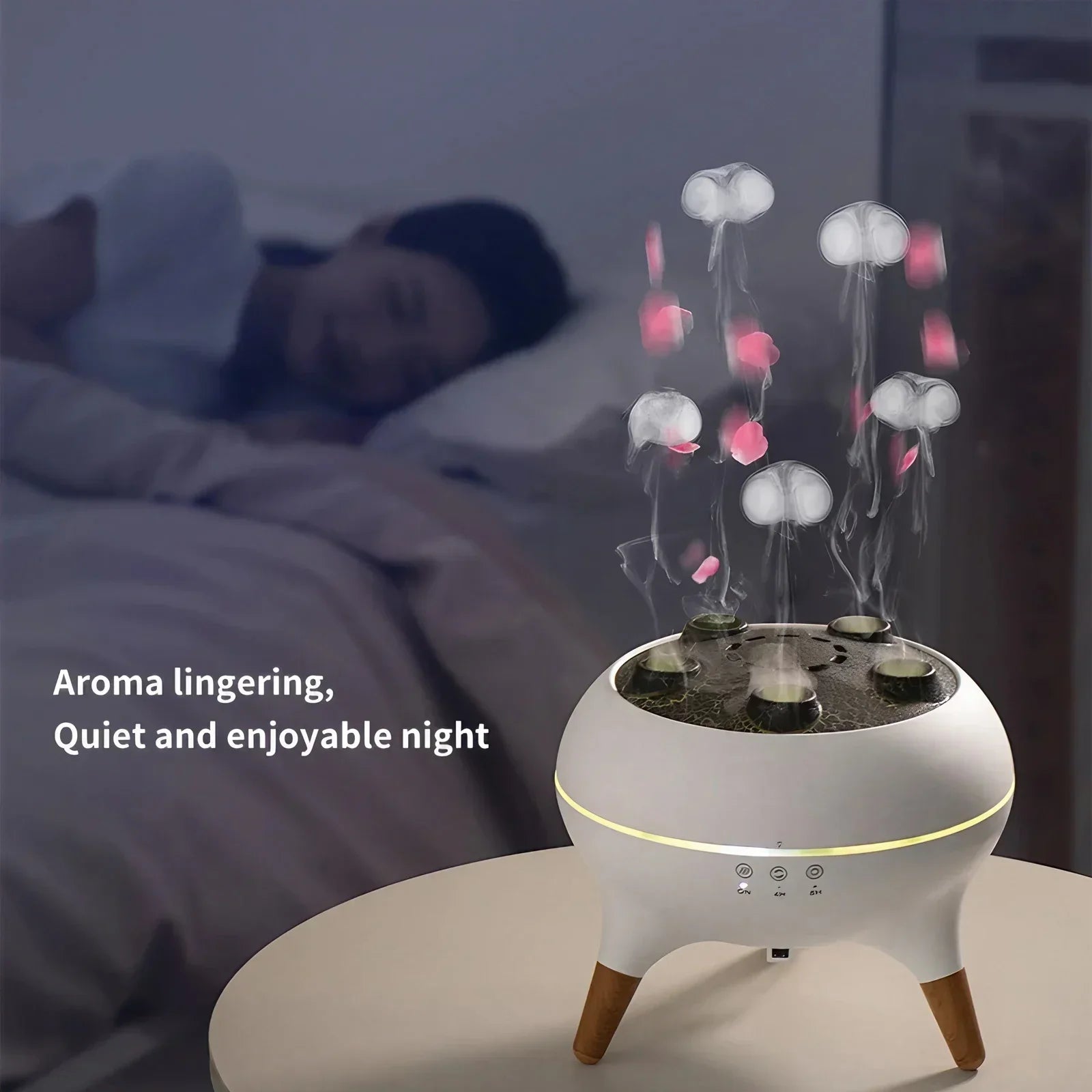 Aromatherapy Humidifier with Jellyfish Effect – Quiet Cool Mist & 7-Color LED
