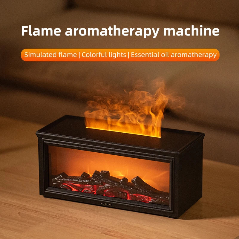 Aromatherapy Oil Diffuser with Flame Effect – Silent Humidifier & LED Colors