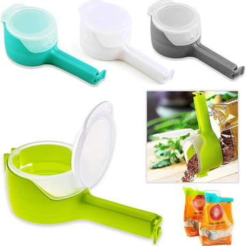 Reusable Food Bag Clips with Cap – Keep Snacks Fresh & Easy to Pour