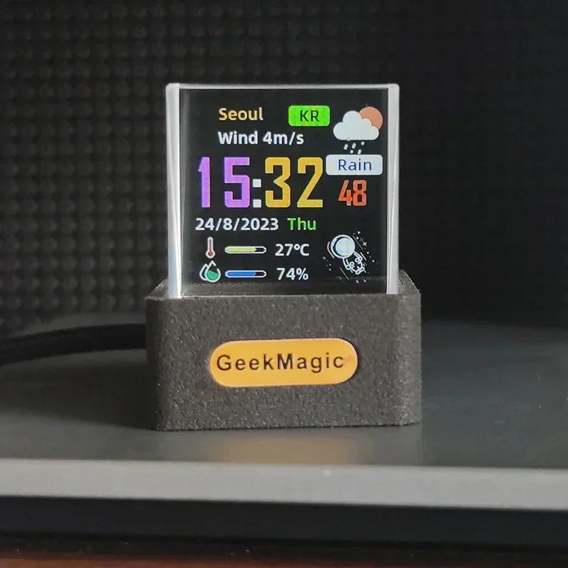 Crystal Cube Smart Clock – Weather Station and GIF Display