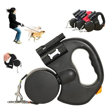 2-in-1 Dual Dog Lead with LED Torch – Walk Two Dogs Easily